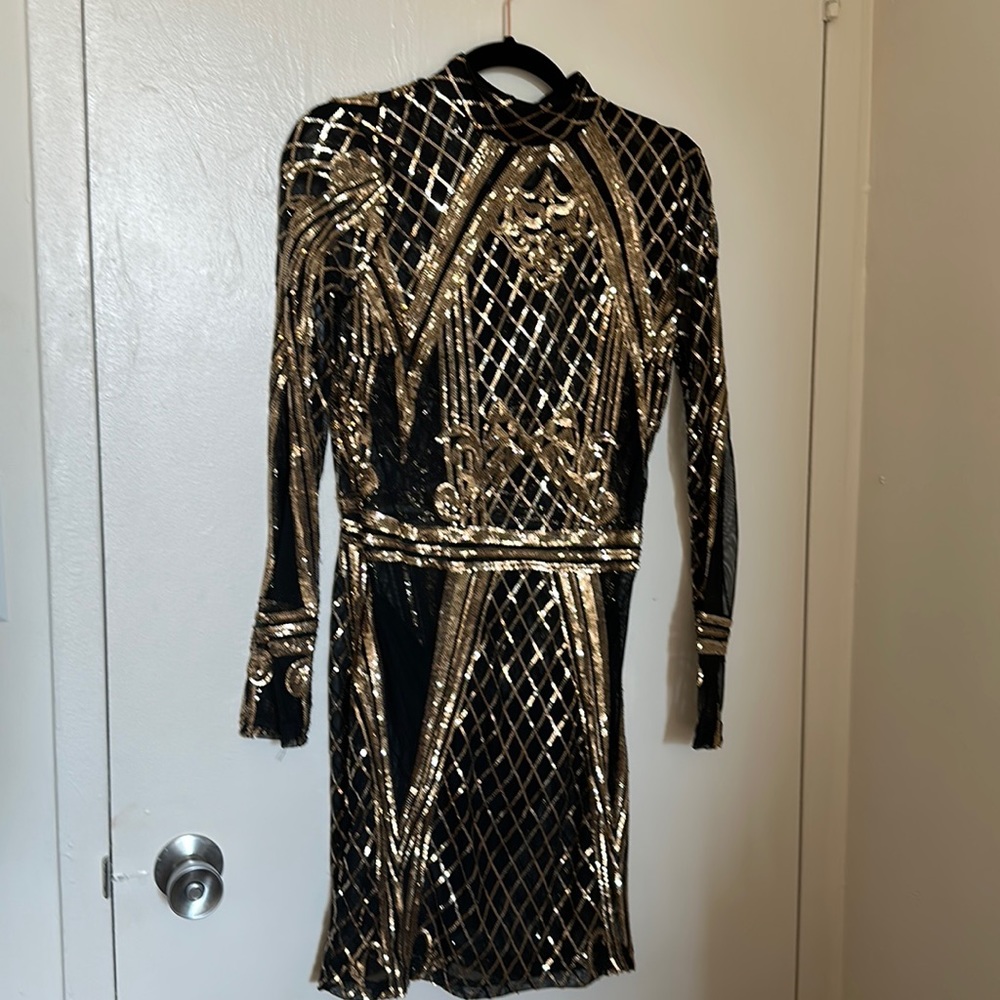 Blk/Gold Glitter Dress
